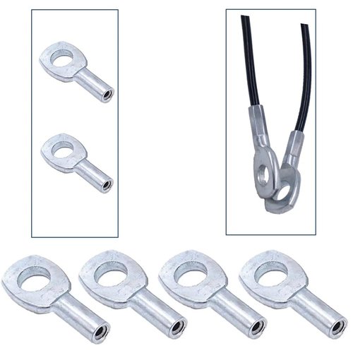 SquEqu 5 Pack Wire Rope Eyelets Replacement End Terminal 1/8'' Hole Connector Joint Lugs Stopper for 5mm Coated Security Steel Cord Gym Pulley Cable Weight Lifting Machine Fitness Equipment