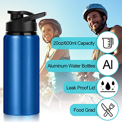 20oz Aluminum Water Bottles Bulk Pack - 10 Colors Reusable Leakproof Sport Bottles