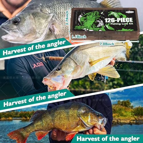 Fishing Lures - 2025 New Tackle Box with Tackle Included, Fishing Kit with VIBs, Frogs, Minnows, Soft Baits, Hooks & Weights Accessories, Freshwater Lure Kit for Bass Walleye Trout