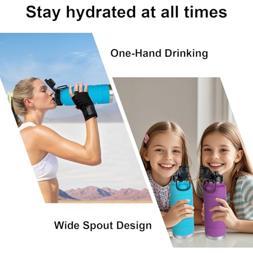 Auto Spout Lid for Bubba Trailblazer 24 32 40 oz Stainless Steel Water Bottle, Lid Compatible with Bubba Flo Kids 16oz Wide Mouth Water Bottle, Portable Replacement Cap