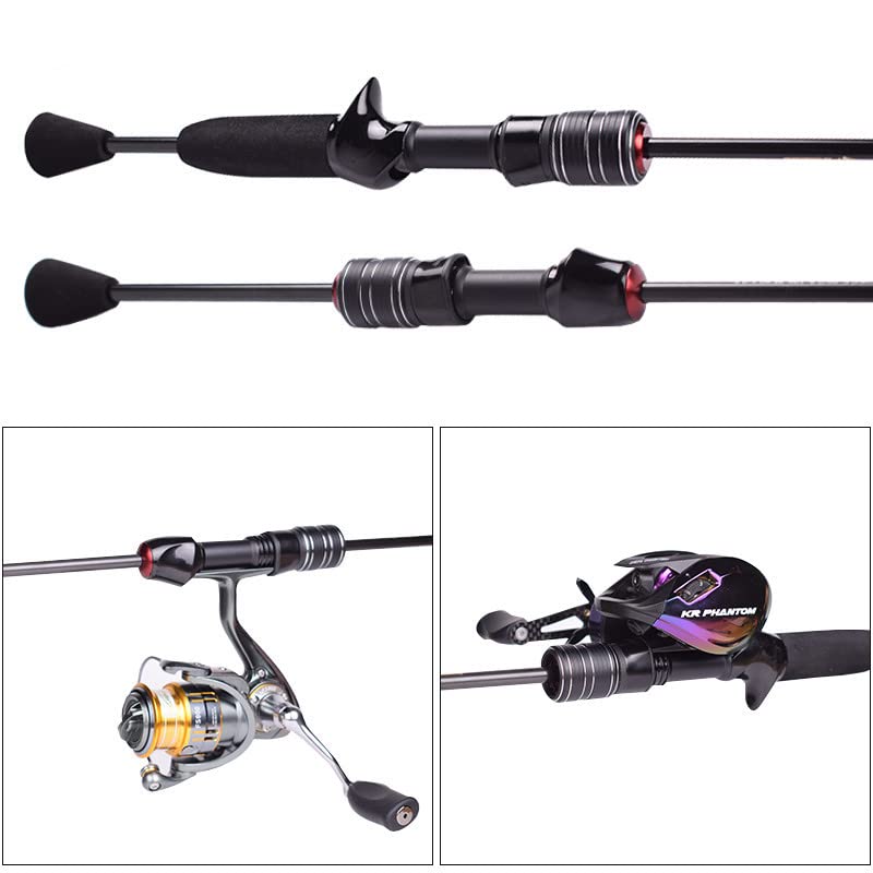 Ultralight Casting Spinning Rod with Carbon Fiber Hollow and Solid Tips - Freshwater Saltwater Fishing
