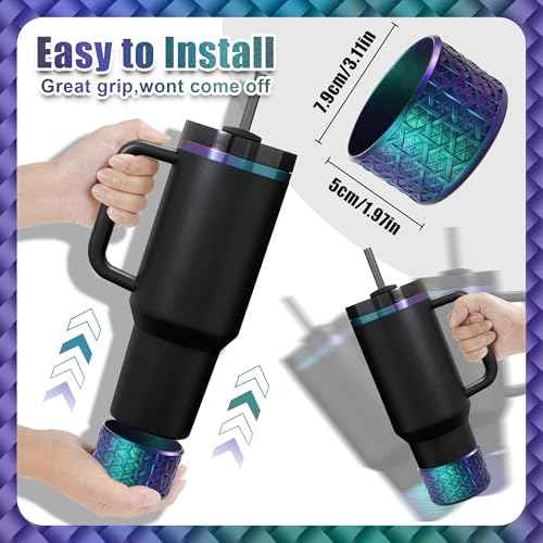 Silicone Boot for Stanley Quencher 40 oz & IceFlow 30 oz Tumbler, for Stanley Black Chroma, Cup Sleeve Boot with Chameleon Gradient Surface for Stanley Accessories