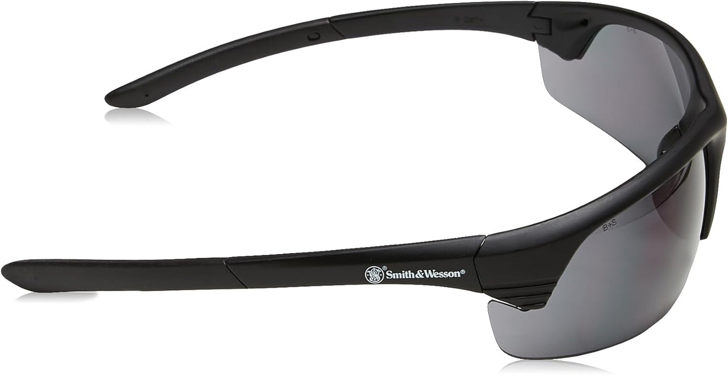 Smith & Wesson Corporal Half Frame Shooting Glasses with No-Slip Rubber,Impact Resistance & Storage Bag for Work,Everyday Use