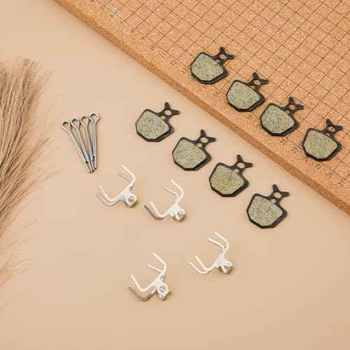 4 Pairs Bike Brake Pads, Excellent Performance Mountain Bike Disk Brake Pads Replacement Compatible with Giant DA6 DA7 DA8, for Formula The One ORO K18 K24