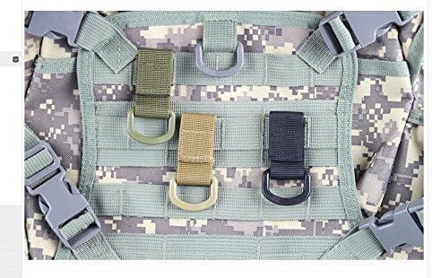 Jadedragon Multipurpose Tactical 360 Rotation D-Ring Clips/Locking Carabiner/Hydration Tube Clips/Elastic String Strap Management Tool for MOLLE Webbing Attachment Backpacks
