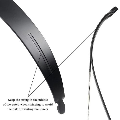 TOPARCHERY 62" Black Hunter Recurve Bow, ILF Interface Shock Absorption Takedown Hunting Recurve Bow for Adult & Youth Beginner, Longbow Archery Set for Outdoor Target Hunting Training Practice-50LBS