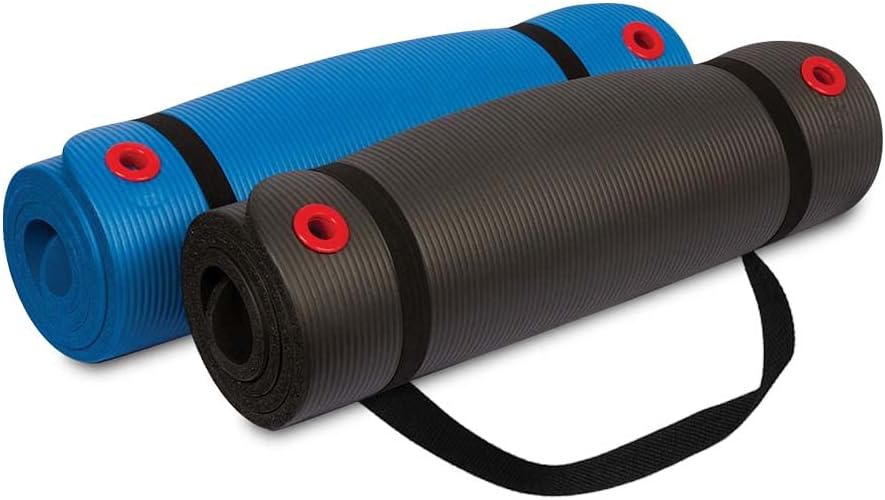 Body Sport Non-Slip Exercise Mat for Men & Women, Thick Foam Surface for Yoga, Pilates, Fitness & Aerobic Workouts