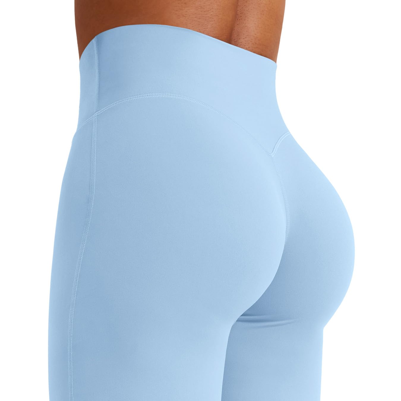YEOREO Workout Leggings Womens No Front Seam Straight Leggings 31.5" High Waist Buttery Eddiy Gym Yoga Pants Airy Blue S