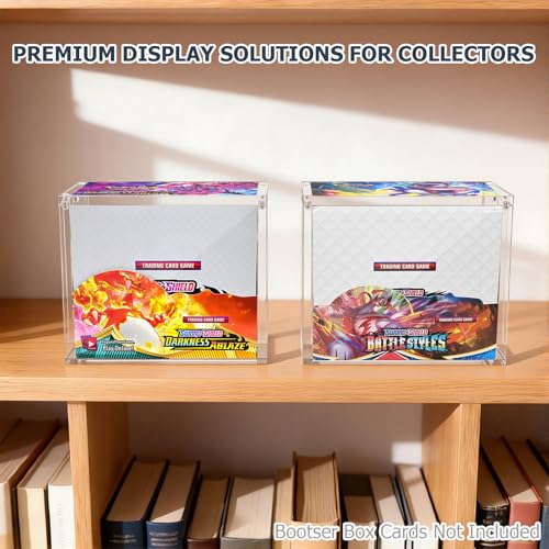 3-Pack Acrylic Booster Box Case with Magnetic Lid - UV & Dustproof, 8mm Thick