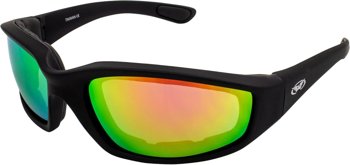 Global Vision Eyewear Black Frame Kickback Riding Glasses with GT Lenses