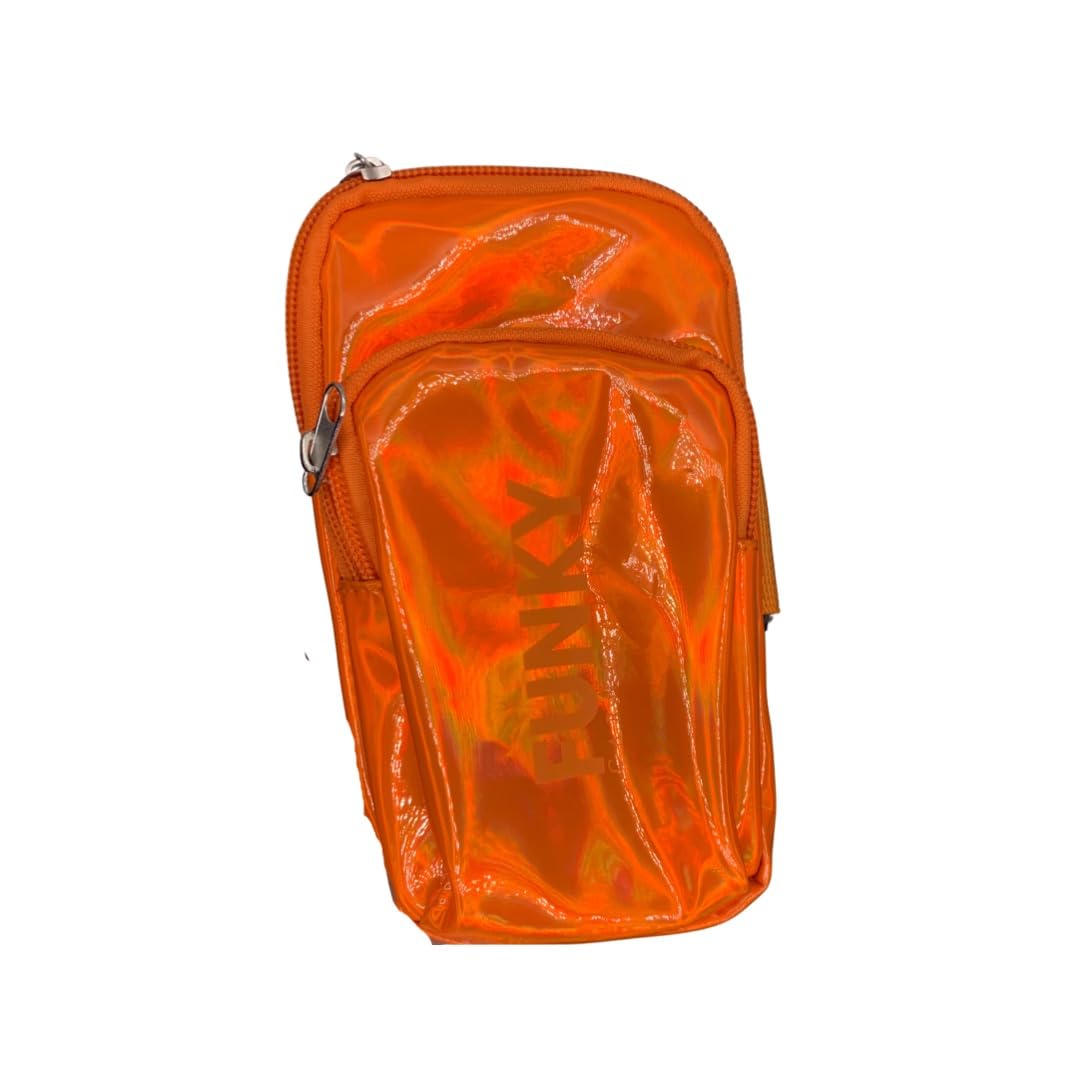 Generic Holographic Arm Bag |Festival Bag Outdoor Waist Pouch | Carnival Hiking Pack with Adjustable Straps (Red)