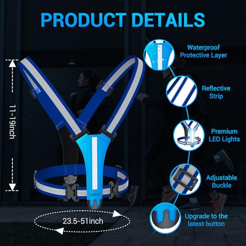 Led Reflective Vest Running Gear£¬7 Lights Colors Light Up Running Vest, Rechargeable High-Visibility Adjustable Vest for Running, Cycling, and Night Activities£¨Green£©