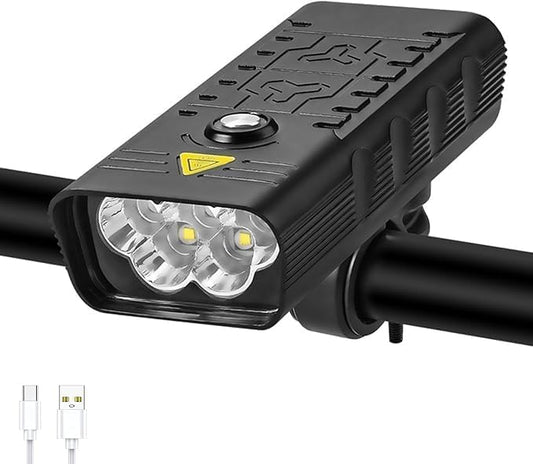 1800 Lumen Bike Lights, 5 LED Bike Light for Night Riding, USB-C Rechargeable Bicycle Light, 4 Modes, IPX5 Waterproof Bicycle Headlight for Adult Kid Mountain