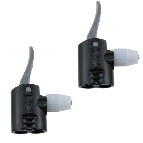 Meuey Lyot Black Dual Head Bike Pump Adapter Valve Quick Pump Fitting Replacement Nozzle Tire Valve Connector Valve Adapter 2PCS