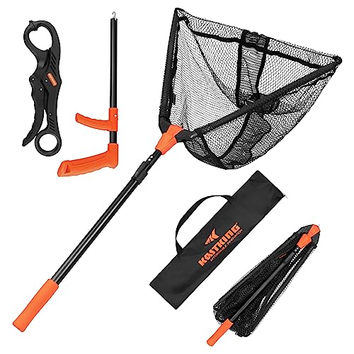 KastKing Pontus Floating Fishing Landing Net with Built-in Length Scale - Net Combo 23" Extendable Hoop