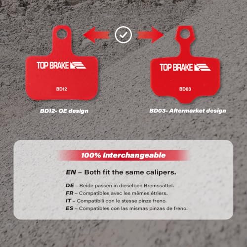Red MTB Disc Brake Pads Compatible with SRAM Level T & Avid Elixir - 2 Pairs