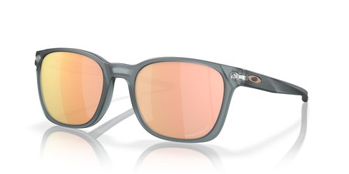 Oakley Men's OO9018 Ojector Square Sunglasses, Matte Crystal Black/Prizm Rose Gold Polarized, 55 mm