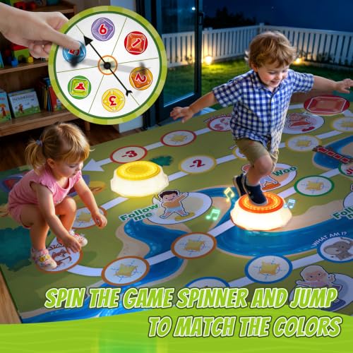 Light Up Stepping Stones Game Set for Kids 3-5 with Color Variations — Blue, Green, Yellow
