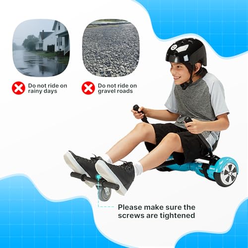 Gotrax Hoverboard Kart Seat Attachment Accessory for 6.5" 8" 8.5" 10" Self Balancing Scooter, Adjustable Frame Length and Handlebar Control Buggy Attachment, Hover Board Go Kart Accessory Kids Adults