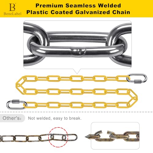 Yellow 100-Inch Heavy Duty Swing Chain with Carabiners - Supports 1000 lbs