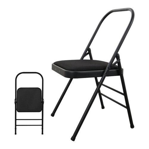 CIGOCIVI Yoga Auxiliary Chair Backless Relieve Neck and Back Pain Chair Foldable Balance Handstand Training Tool Alloy Steel (Black)