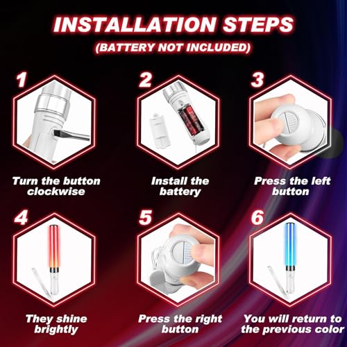 Lewtemi 10 Pcs Halloween LED Glow Sticks - 15 Color Reusable Light Up Party Supplies