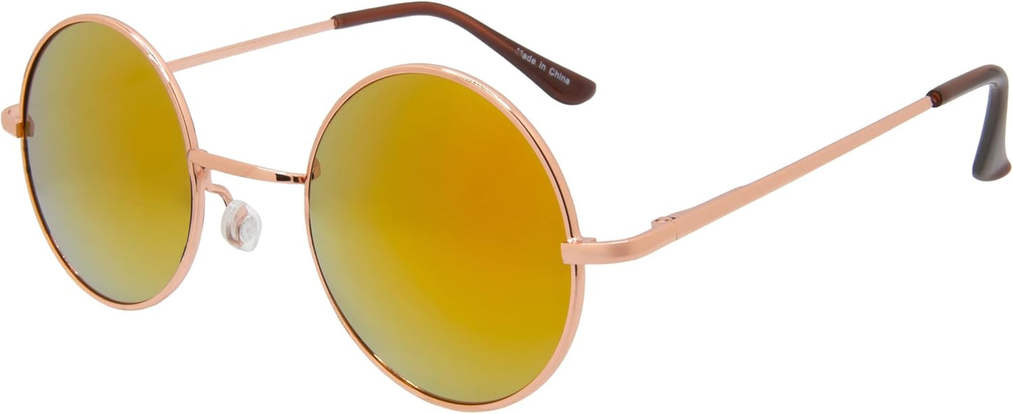 OWL Round Sunglasses Metal Frame Hippie Sunglasses UV400 Polycarbonate Circle Lens John Lennon Sunglasses for Men Women