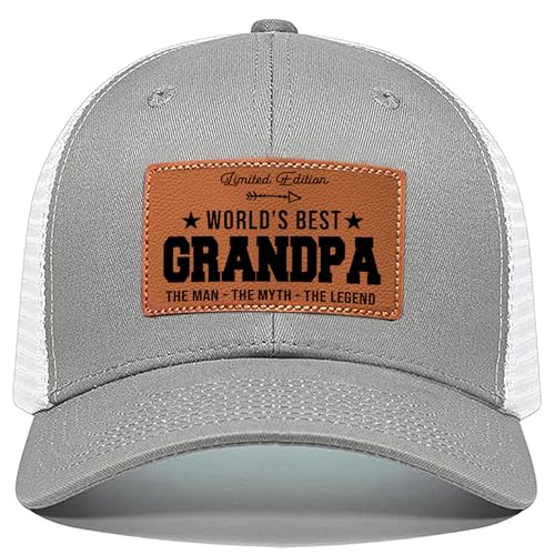 Men's Hat Gifts - Men Cap Gifts for Christmas Father's Day Birthday Trucker Hat Leather Pattern Baseball Cap