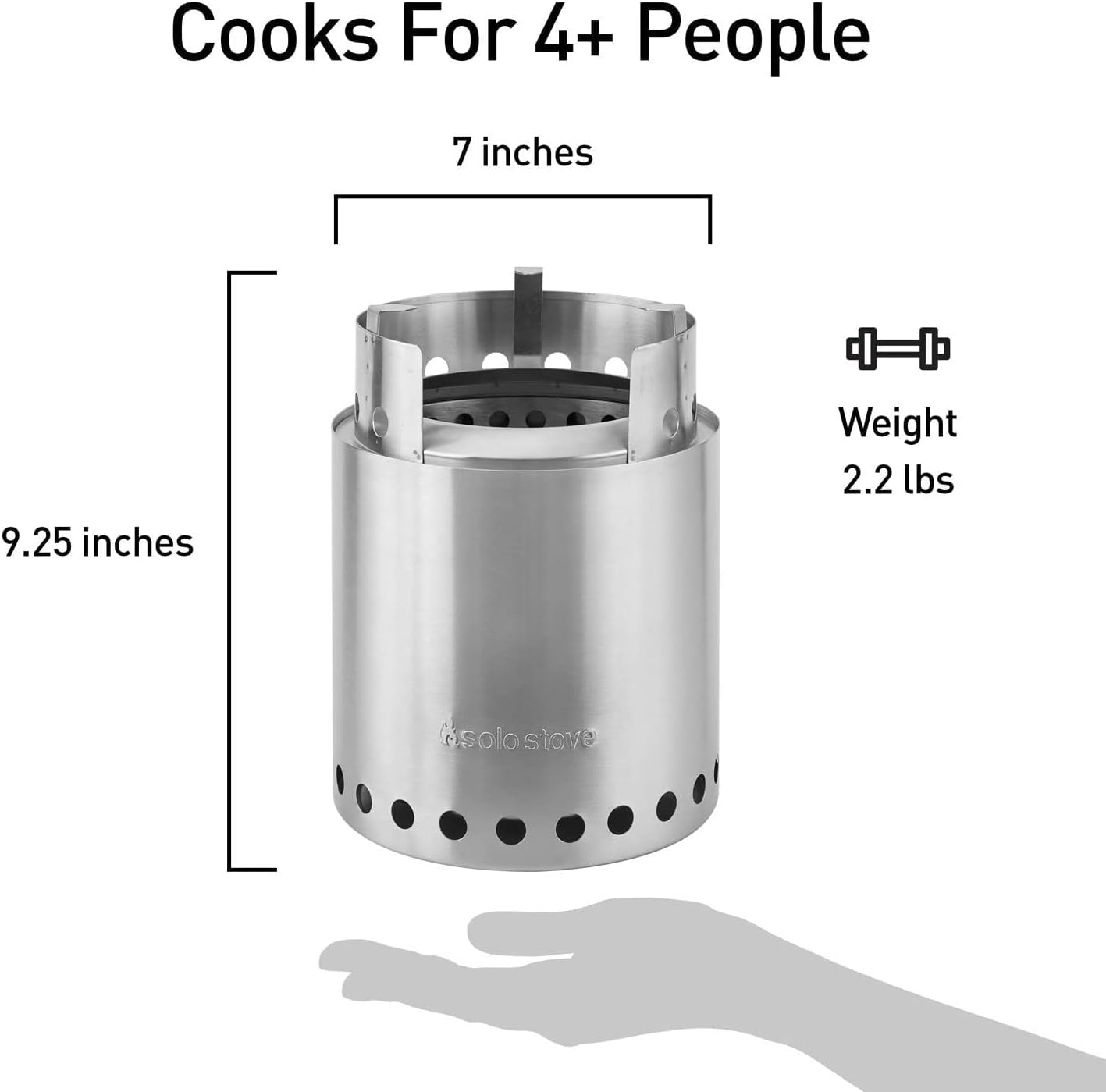 Solo Stove Campfire Portable Camping Stove - Compact Stainless Steel Wood Burner for Backpacking & Outdoor Cooking