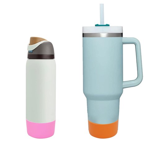 TFAK 5Pcs Silicone Bottle Boot, Silicone Water Bottle Sleeve Compatible with Stanley/Hydroflask/Iron Flask/Simple Modern, 2.8-3in Bottom Width of Stainless Water Bottle