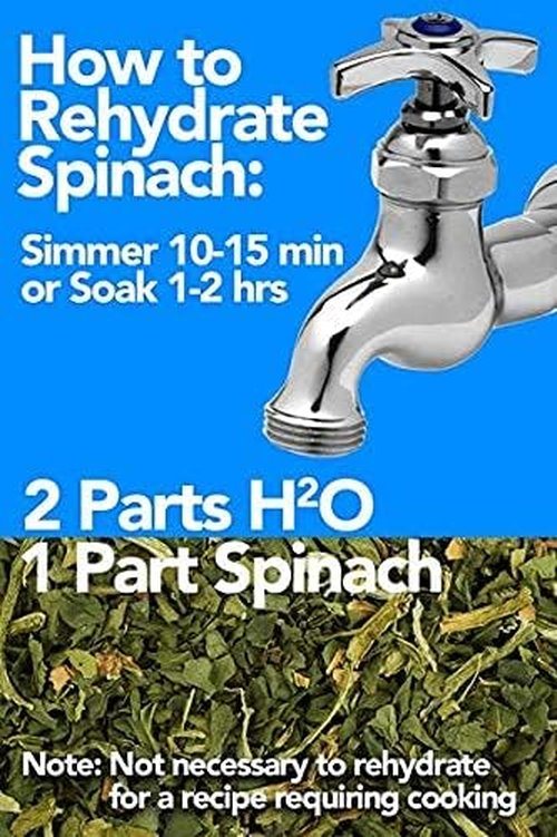 Harmony House Dried Spinach Flakes – Dehydrated Vegetables for Cooking, Camping, Emergency Supply and More