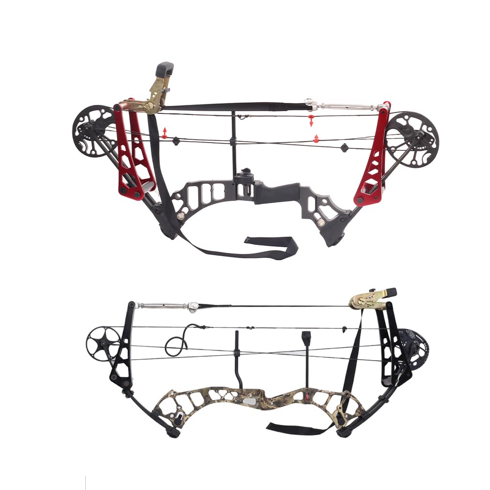 AMEYXGS Compound Bow Press Archery Aluminium Alloy Archery Ratchet Bow Press Portable Bow Press Ratchet Bow Press Open Tool Accessories Bow String Replacement Tool (Red)