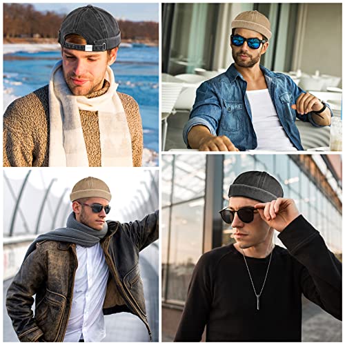 Mens Brimless Satinior Retro Docker Cap - Medium Multicolor
