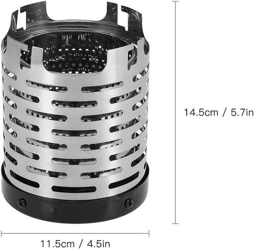 LinaLife 5.7" Camping Mini Heater Warming Stove Cover Tent Heating Cover Stainless Steel Tent Heating Cover with Handle and Storage Bag Camping Warm Equipment
