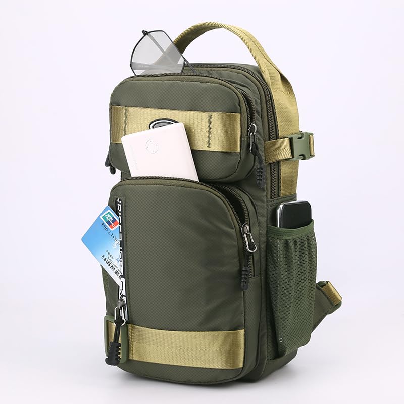 Aoyom Men's Crossbody Backpack Chest Bag Shoulder Bag Men's Camping Hiking Cycling Outdoor Travel Waterproof Bag (Grey)