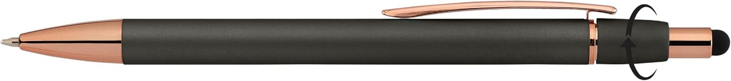 Fidget Pen for Adults - 2 Pack Stress Relief Pens with Gift Box - ADHD Anxiety - Metal with Rubber Grip - Focus for Office, Work (Black-Blue)