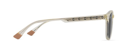 Maui Jim Hiehie Round Sunglasses, Shiny Trans Yellow/Neutral Grey Polarized, Small