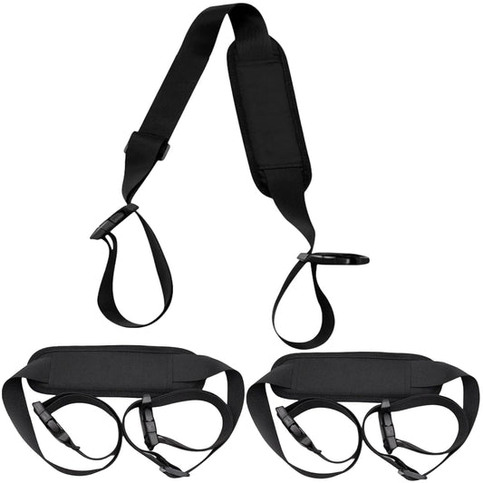 FKUMLUN 3 Pcs Carry Strap for Beach Chair,Adjustable Beach Chair Backpack Straps,Replacement Universal Folding Chair Carry Strap for Beaches Camping Backpacking Picnics Foldable Bikes Outdoor (Black)