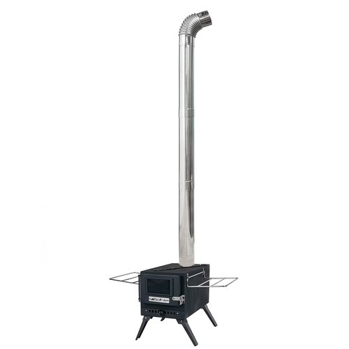 SoloWilder Wood Stove Pipe 2pcs 45 Degree Stainless Steel Chimney Tube 2.36" Stovepipe for Camping Tent Stove
