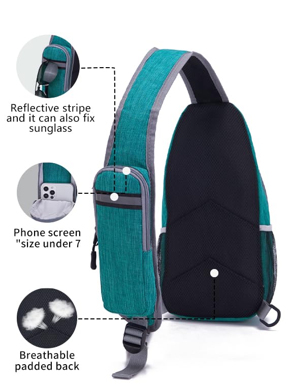 FRANSHION one strap backpack for men，sling bag for women crossbody，hiking ，small backpack，waterproof sling bag(light blue)