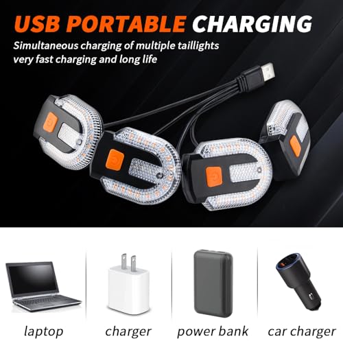 Wireless Bicycle Turn Signal Lights with Remote Control - Waterproof 5 Modes USB Charging