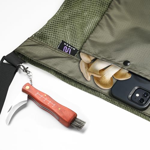 Mushroom Foraging Bag - Foraging Kit with Mesh Bag & Knife - 1 Pack
