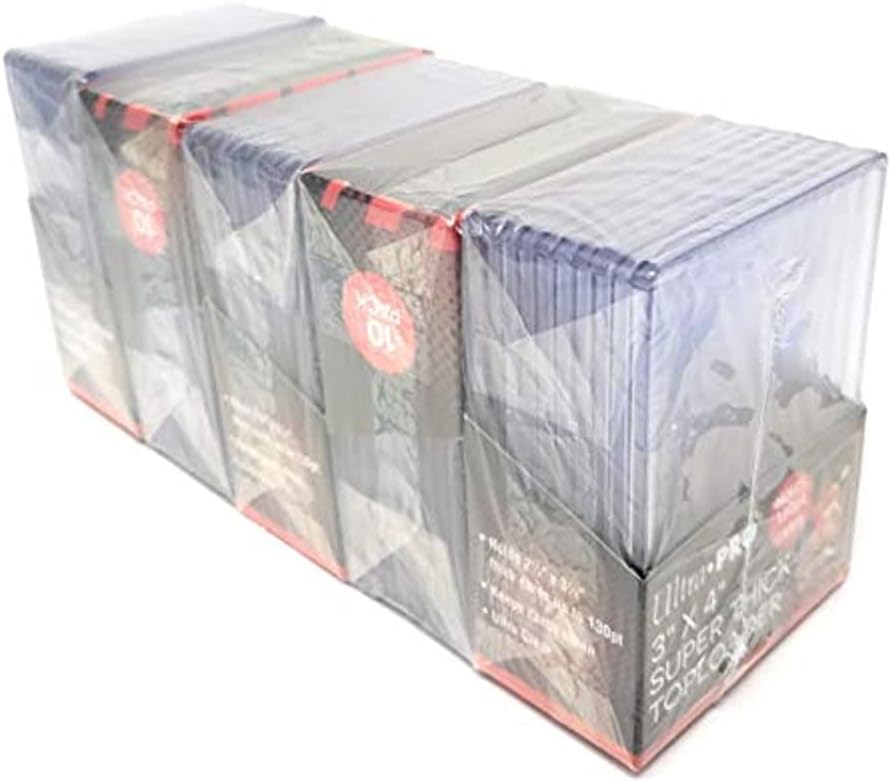 Ultra Pro 5 130pt Toploader Packs - 50 Thick Card Protectors for Baseball, Basketball, Football & Hockey