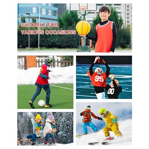Blueleaf Youth Boys' Thermal Compression Shirt Mock Neck Long Sleeve Fleece Lined Base Layer Football Baseball Undershirt