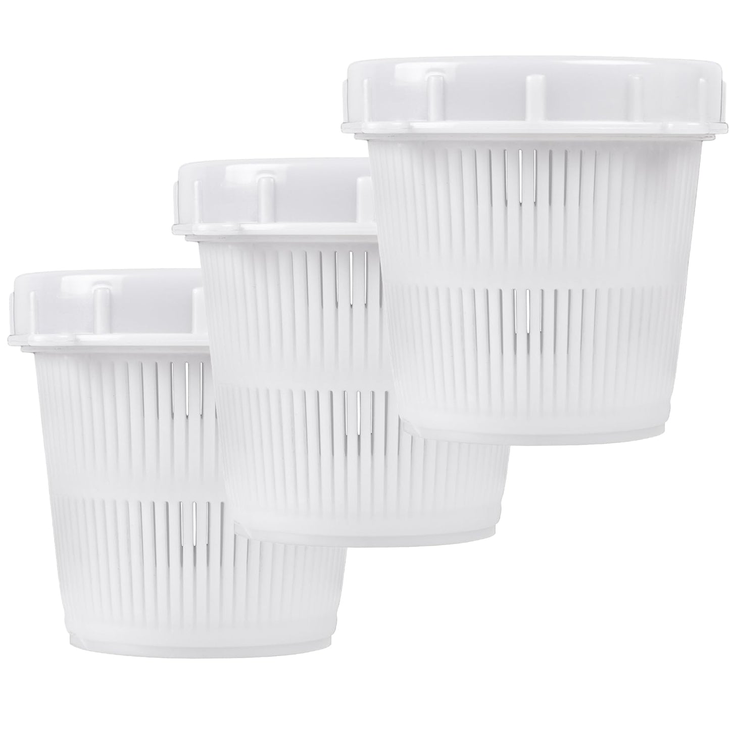 A1FISHER Plastic Vented Bait Jar Cup 1/2 Liter with Lid, White,3 Packs