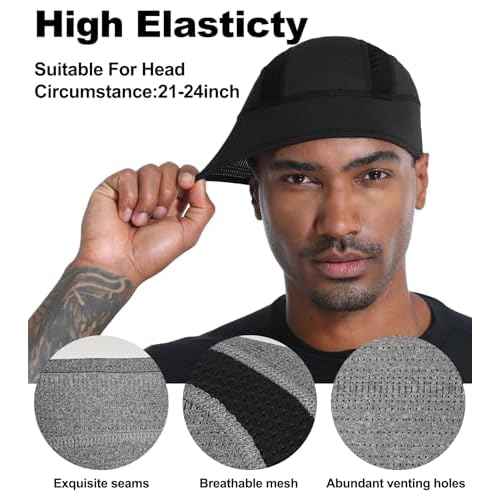 2 Pieces Skull Caps Helmet Liner for Men Women Cooling Cycling Hat Beanie for Running Fits Under Helmets