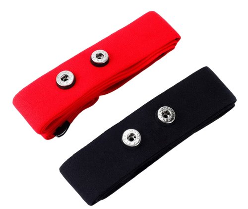 Rich Green Valley 2 Pack Heart Rate Monitor Replacement Strap, Adjustable Chest Strap Compatible with Myzone MZ-SWITCH (Black & Red,Medium)