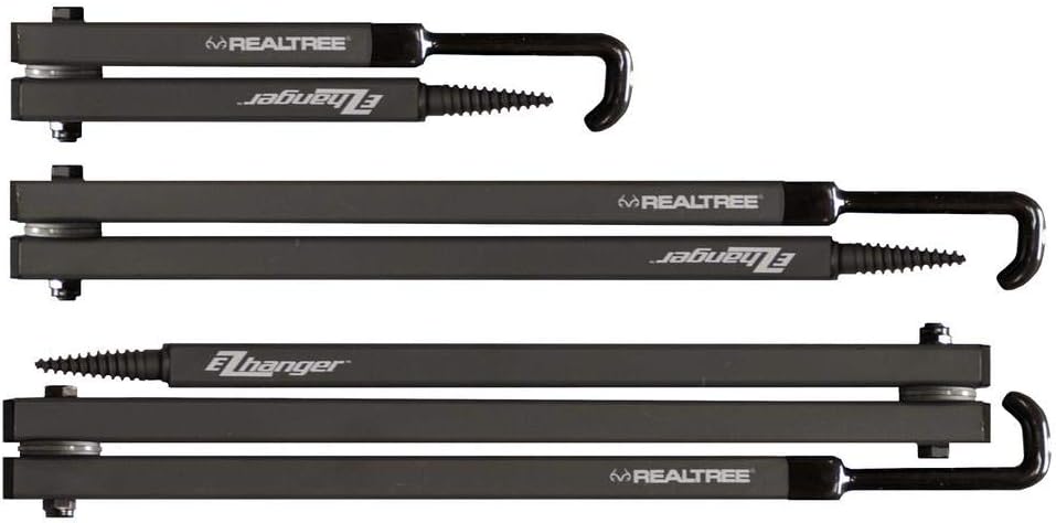 Realtree Multi-Purpose EZ Hanger Combo 3-Pack – 13”, 23”, 34” – Durable Tree Stand Bow and Gear Hanger for Hunting – Foldable, Lightweight, Easy-Screw Design