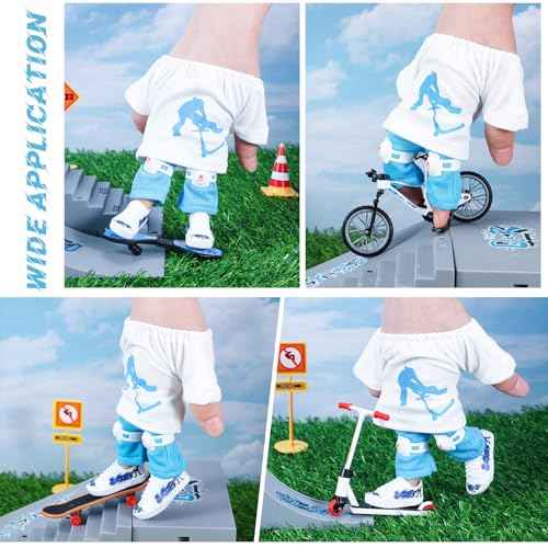35 Pcs Mini Finger Toy Set, Finger Scooter, Finger Skateboards, Finger Shoes, Mini Finger Bikes, Finger Tops, Finger Pants, Finger Knee Pads, Tiny Swing Board, Mini Bike Wheels Toys for Party Favors
