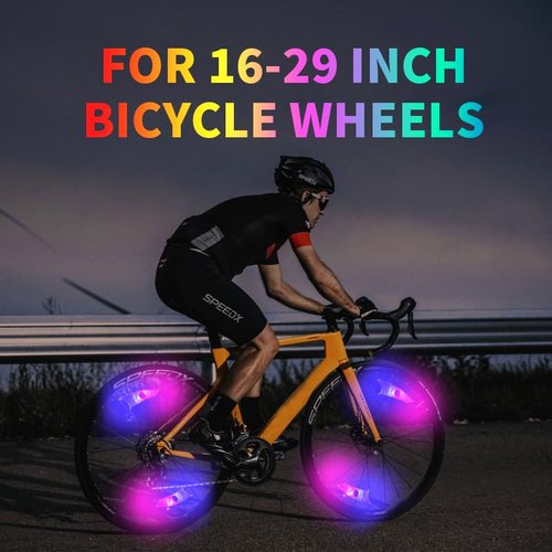 Bicycle Spoke Lights, LED Reflector Lights for Bikes, Adjustable Brightness Mode Light, Waterproof Night Cycling Spoke Light, Green, Yellow, Pink, Colorful, Blue, etc.